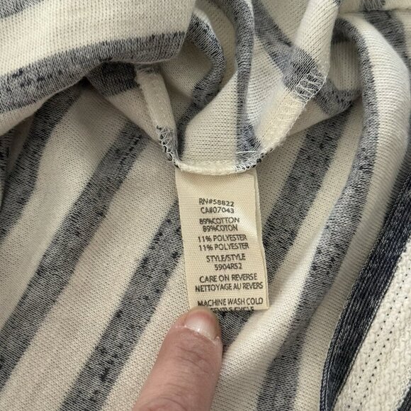 Max Studio Weekend Hoodie Dress Size M Striped Navy White Nautical Cover-up - Picture 7 of 11